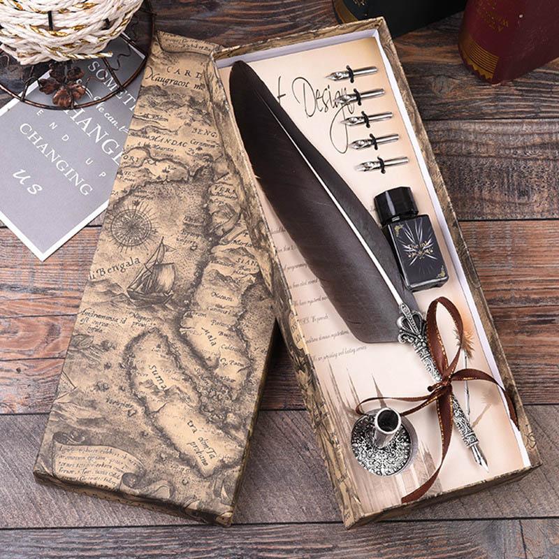 Feather Vintage Dip Fountain Pen for Journaling &amp; Scrapbooking - PaperWrld