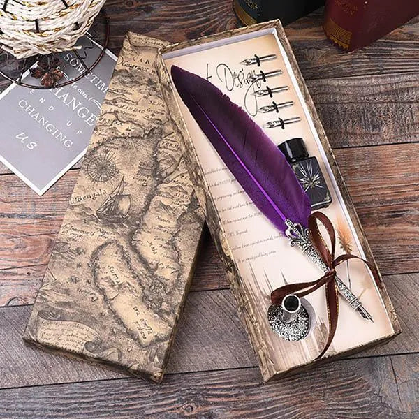 Feather Vintage Dip Fountain Pen for Journaling & Scrapbooking - PaperWrld