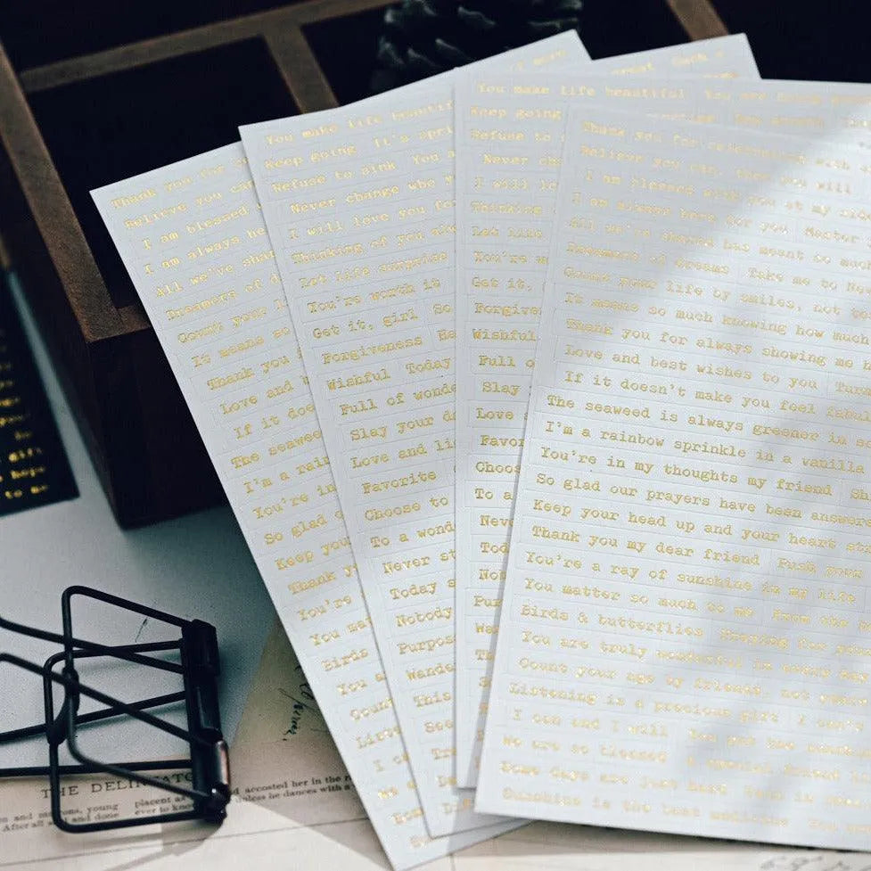 Gold Quote Stickers for Journaling & Scrapbooking - PaperWrld