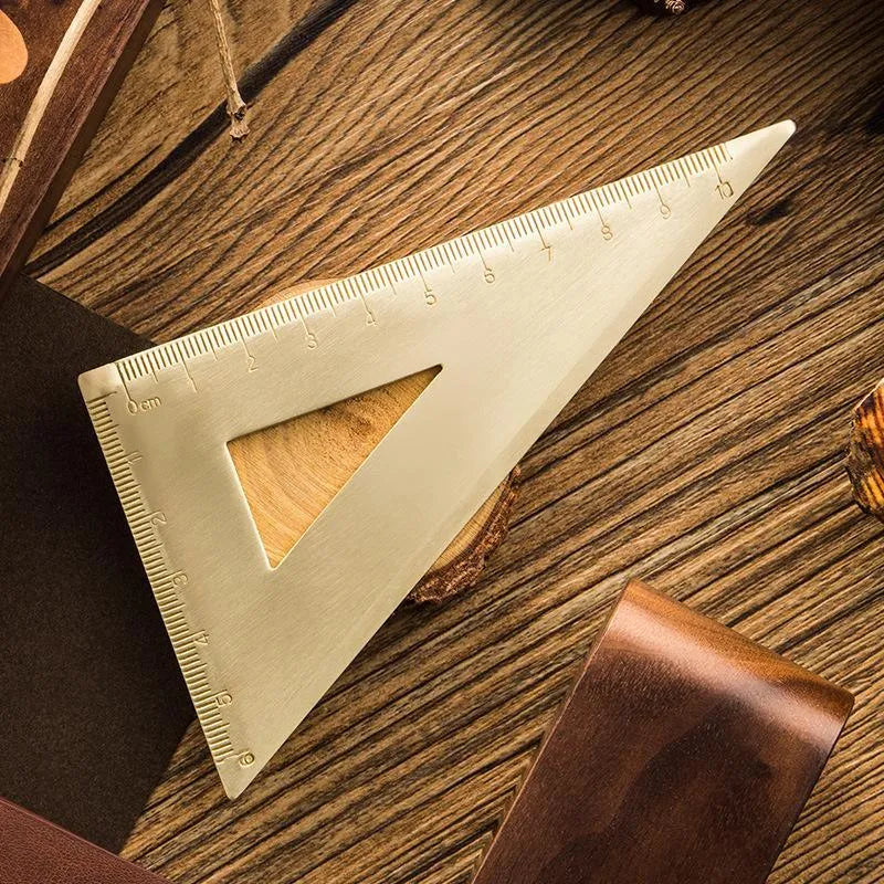 Brass Ruler or Triangle Ruler Protractor for Journaling & Scrapbooking - PaperWrld