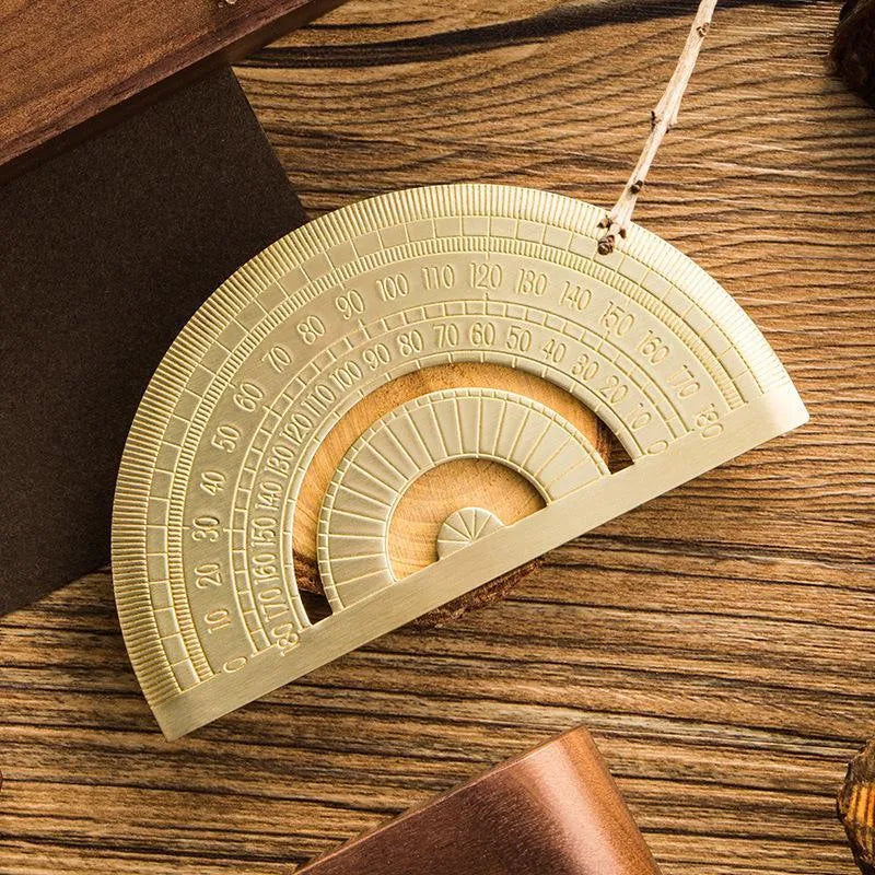 Brass Ruler or Triangle Ruler Protractor for Journaling & Scrapbooking - PaperWrld