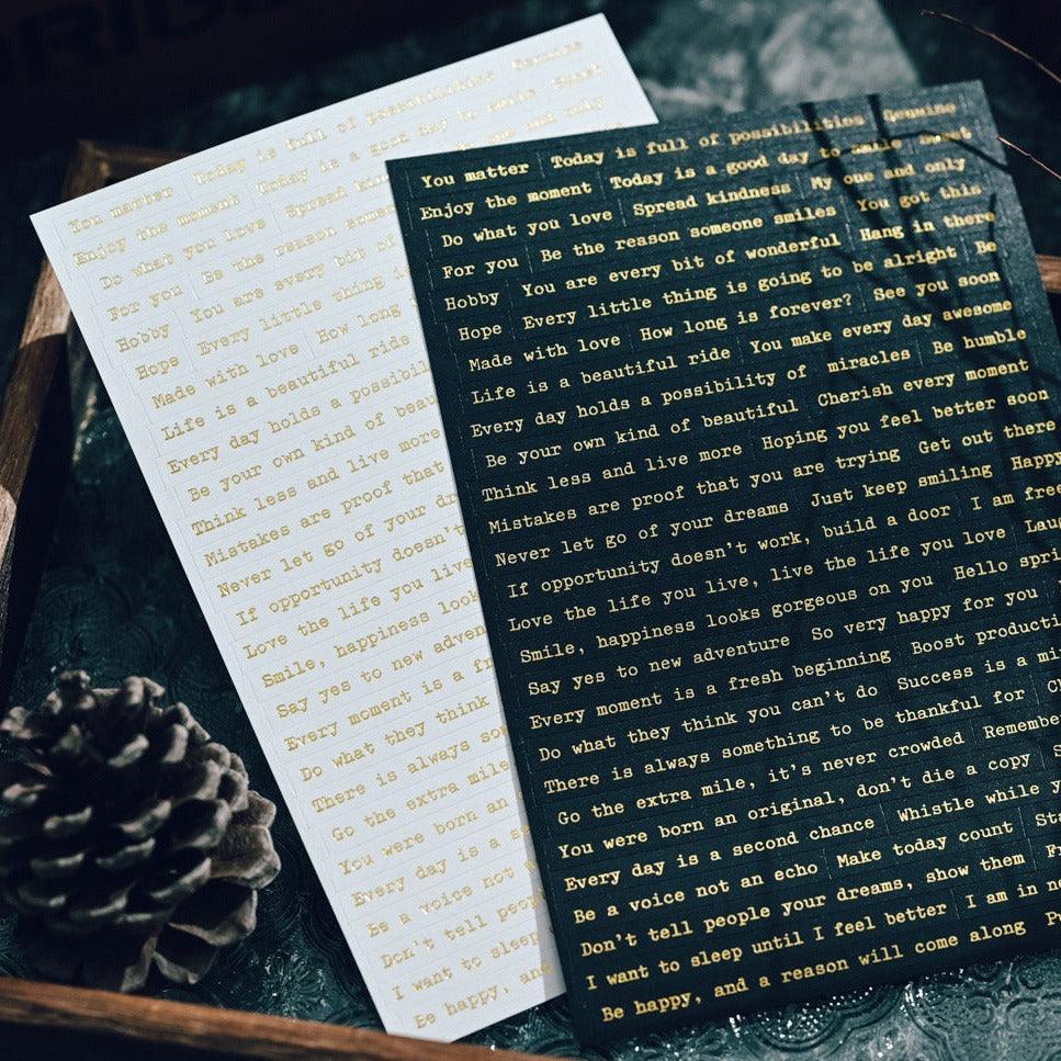 Gold Quote Stickers for Journaling &amp; Scrapbooking - PaperWrld
