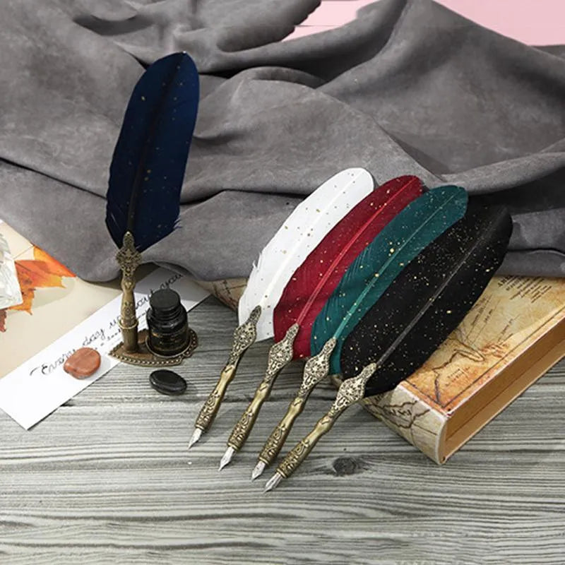 Feather Vintage Dip Pen Set for Journaling & Scrapbooking - PaperWrld