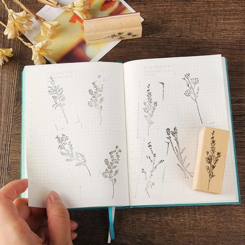 Floral Wooden Stamps for Journaling & Scrapbooking - PaperWrld