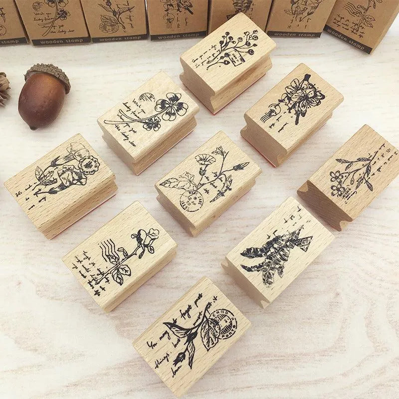 Flowers & Grass Wooden Stamps for Journaling & Scrapbooking - PaperWrld