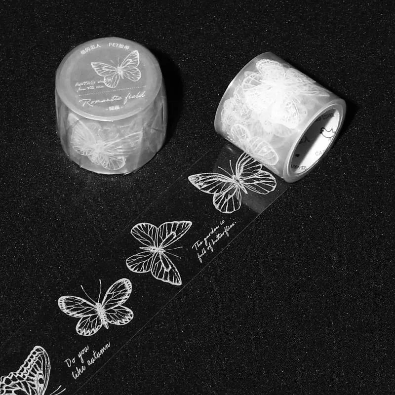 Butterfly, Leaves, and Feathers Transparent PET Washi Tape for Journaling & Scrapbooking - PaperWrld