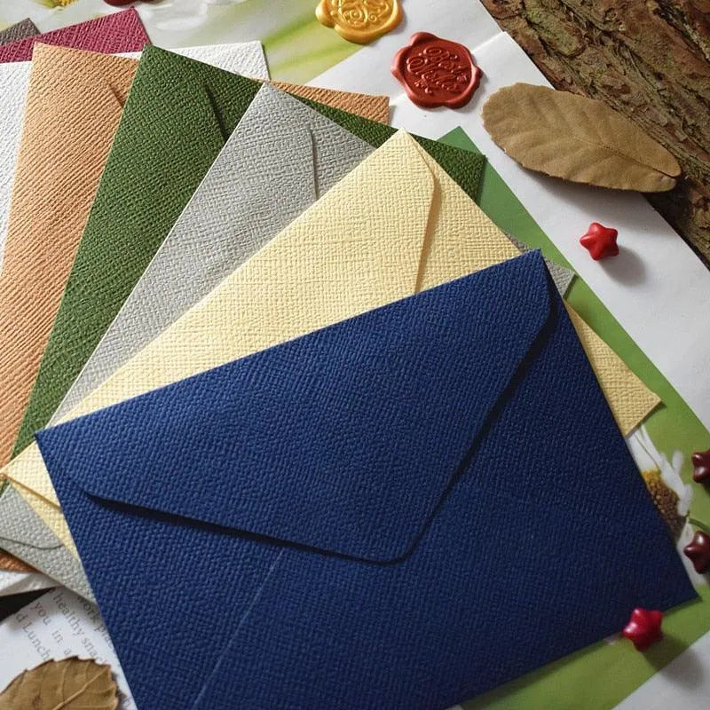 20 Pcs Linen Woven C6 Retro Envelopes for Journaling & Scrapbooking - PaperWrld