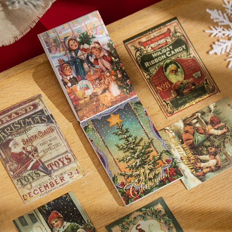 PAPERWRLD - 50Pcs Retro Washi Paper Christmas Stickers