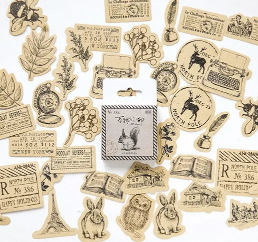 Vintage Animals Stickers for Journaling & Scrapbooking - PaperWrld