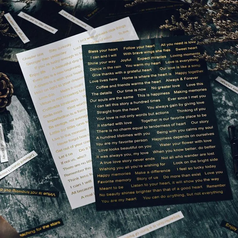Gold Quote Stickers for Journaling & Scrapbooking - PaperWrld