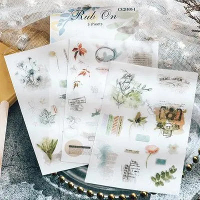 Rub On Stickers Flowers for Journaling & Scrapbooking - PaperWrld