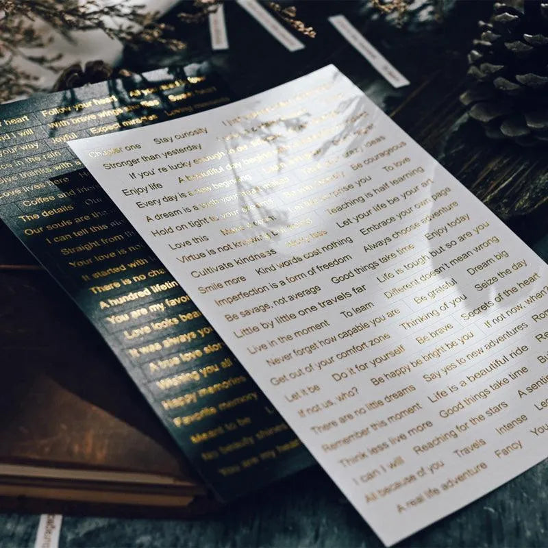Gold Quote Stickers for Journaling & Scrapbooking - PaperWrld