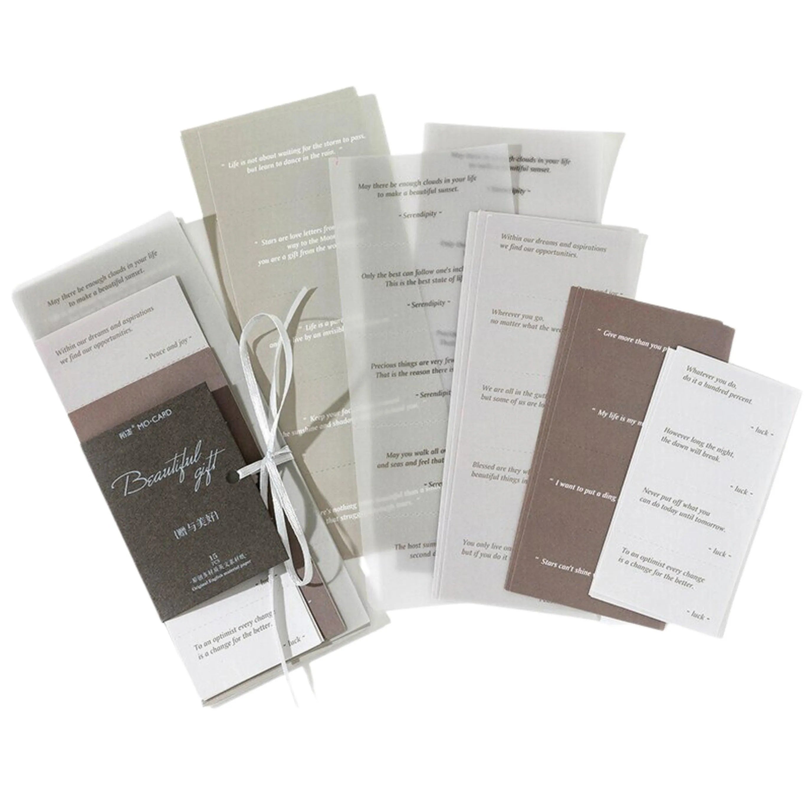 15 Pcs English Phrases Craft Paper for Journaling & Scrapbooking - PaperWrld