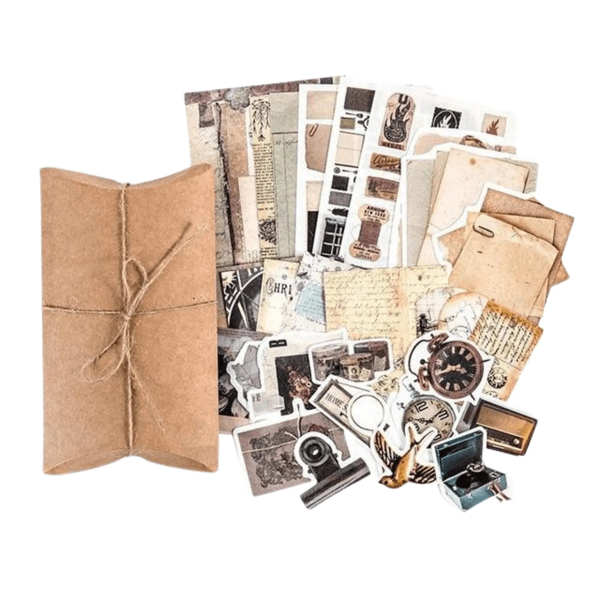 Paper & Stickers Pack Decorative Natural Collection for Journaling & Scrapbooking - PaperWrld