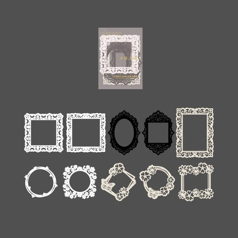 Embossed Paper Aesthetic Window Frame 20 Sheets for Journaling & Scrapbooking - PaperWrld