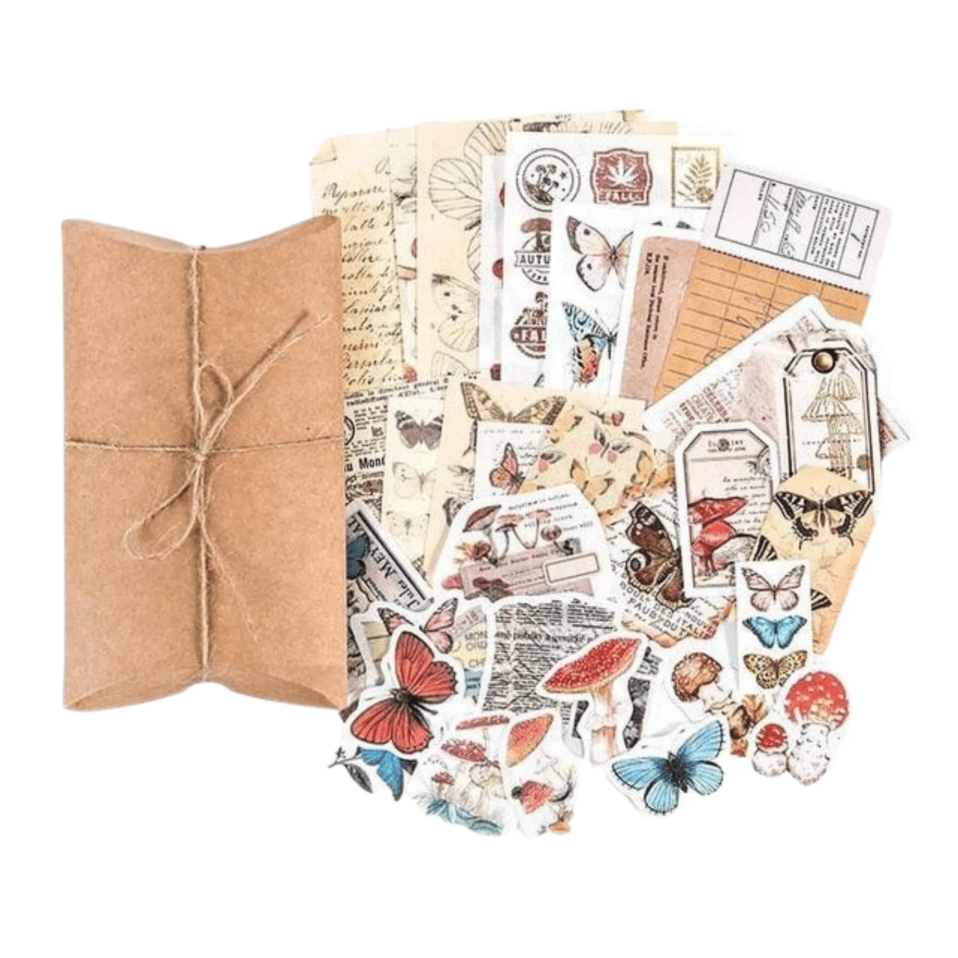 Paper & Stickers Pack Decorative Natural Collection for Journaling & Scrapbooking - PaperWrld