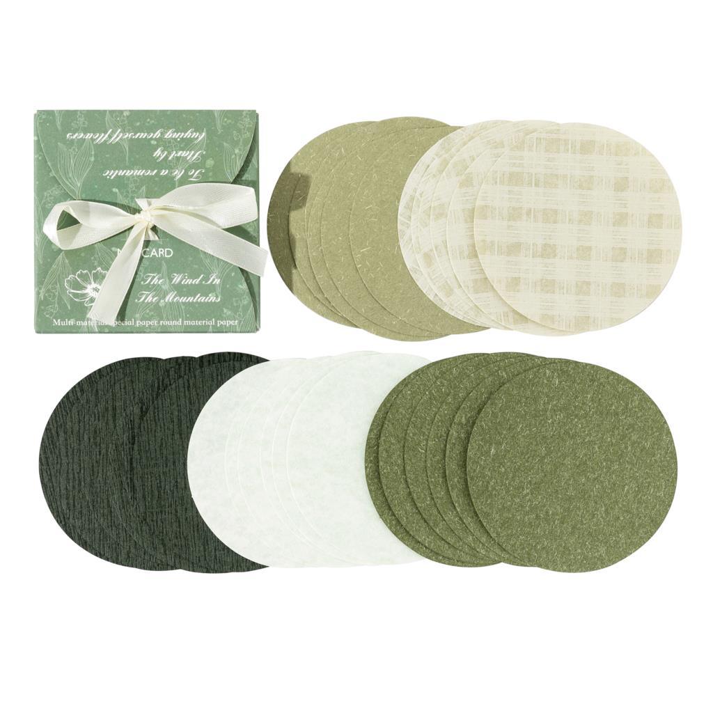 Round Aesthetic Paper Pack - Green - PaperWrld