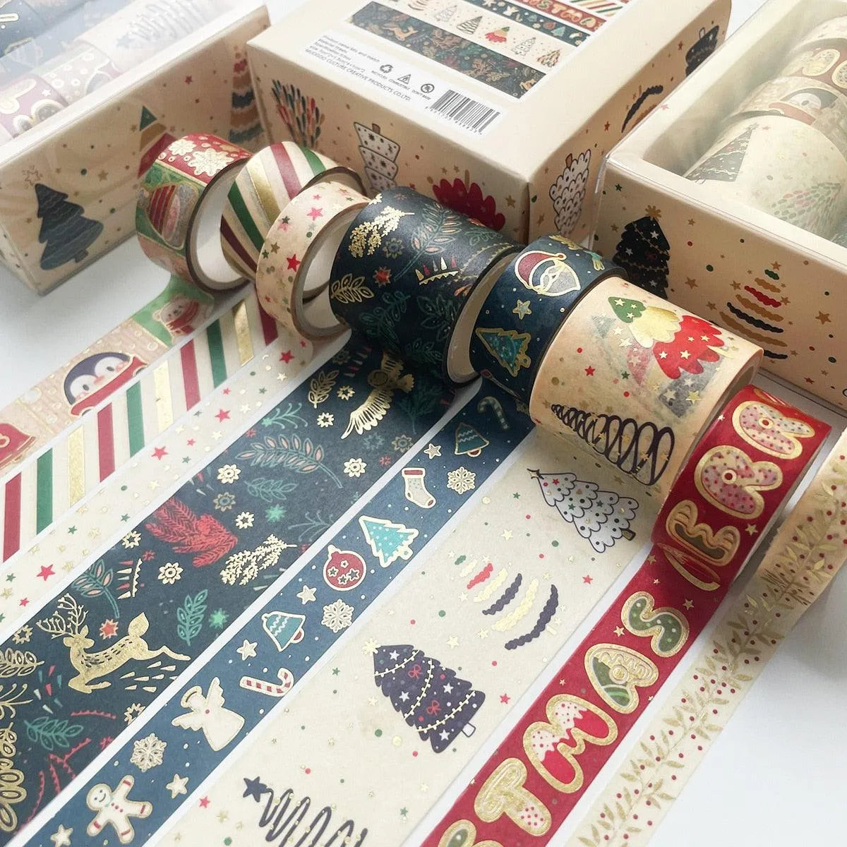 Merry Christmas Washi Tape Set for Journaling & Scrapbooking - PaperWrld