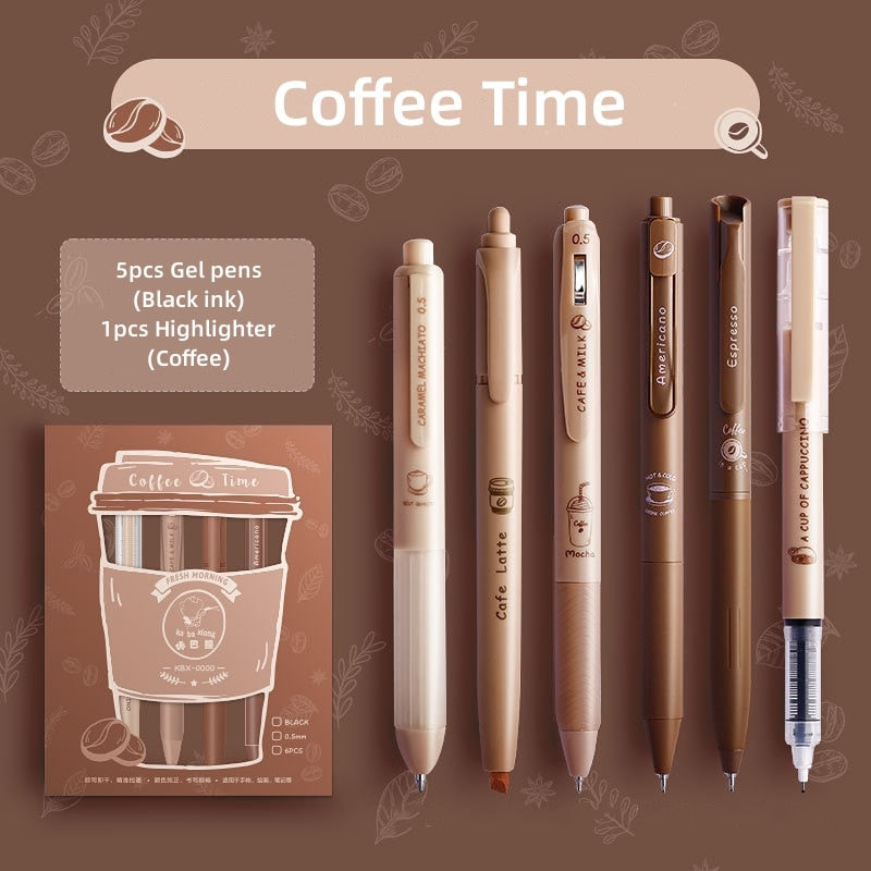 Coffee Color Bear Erasable Press Gel Pen Set Fine Tip Pen - Temu