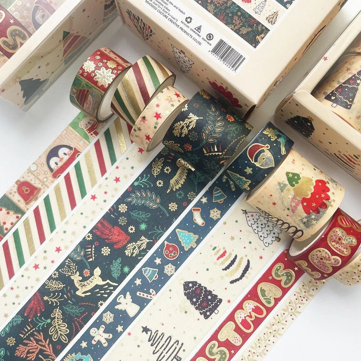 Merry Christmas Washi Tape Set for Journaling & Scrapbooking - PaperWrld