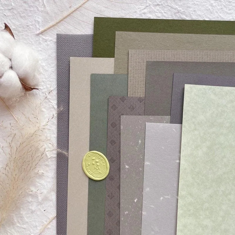 12Pcs Vintage Textured Paper Set for Journaling & Scrapbooking - PaperWrld