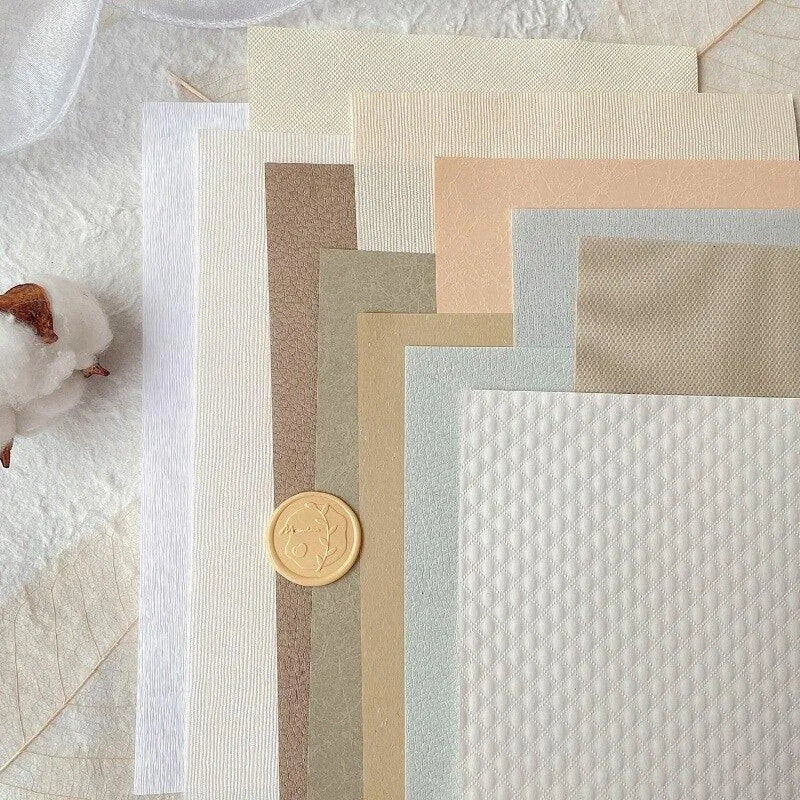 12Pcs Vintage Textured Paper Set for Journaling & Scrapbooking - PaperWrld