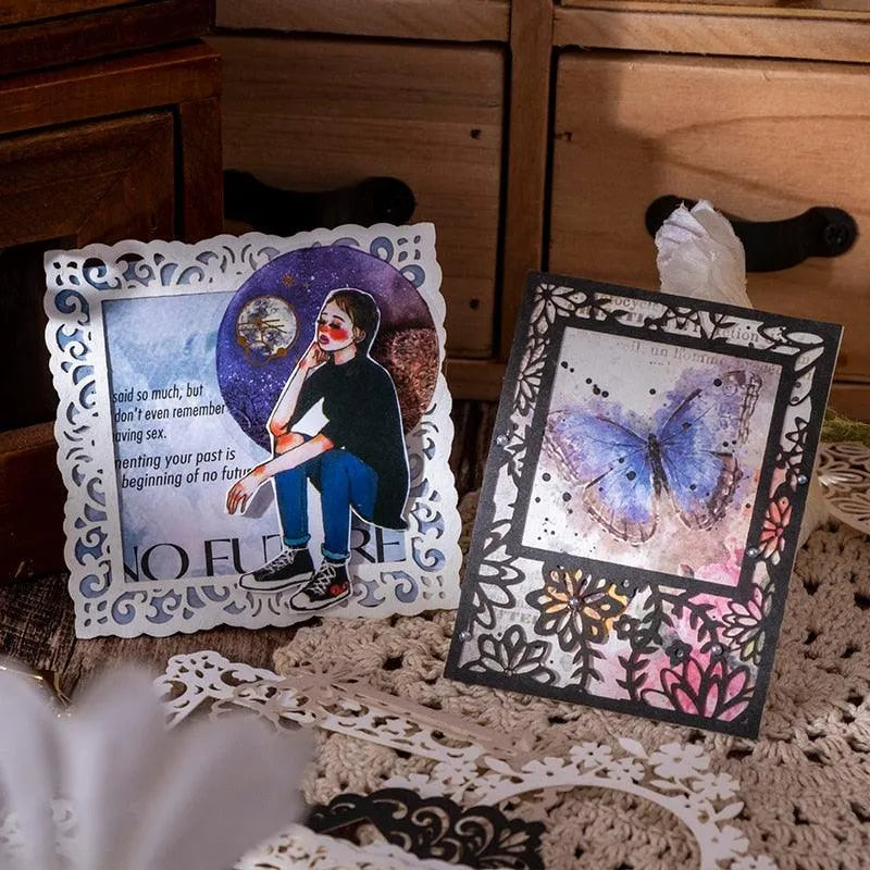 Embossed Paper Aesthetic Window Frame 20 Sheets for Journaling & Scrapbooking - PaperWrld