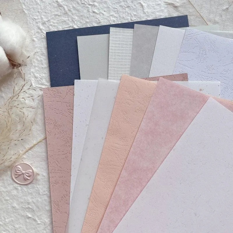 12Pcs Vintage Textured Paper Set for Journaling & Scrapbooking - PaperWrld