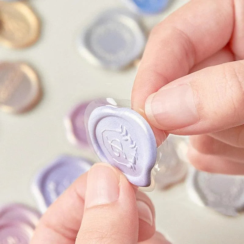 Elegant Wax Seal Stickers - 18 Pcs Vintage-Inspired Seals for Journaling & Scrapbooking - PaperWrld