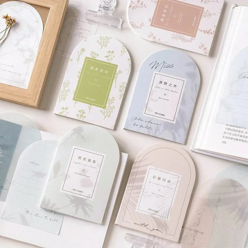 30 Pcs Semi Transparent Floral Arch Window Paper Notes for Journaling & Scrapbooking - PaperWrld