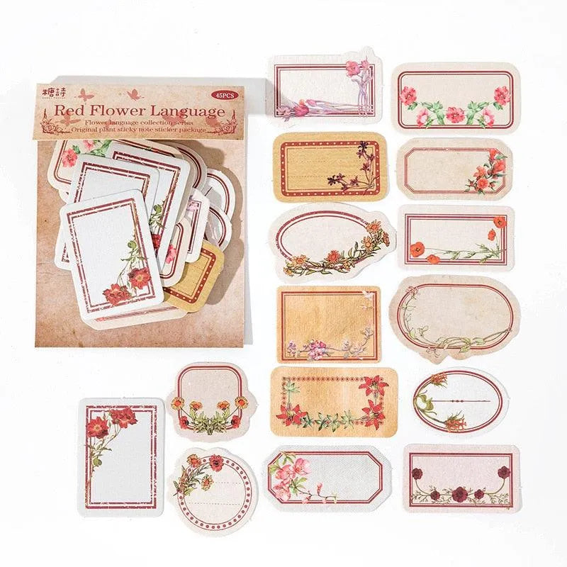 flower language collection stickers - Red Flowers Language - PaperWrld