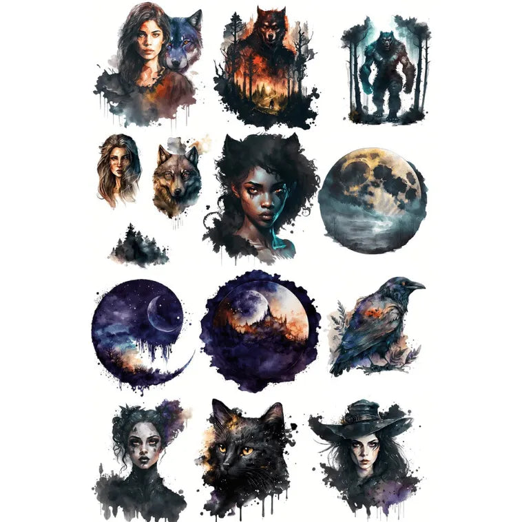 Vampire Werewolf Paper Stickers for Journaling & Scrapbooking - PaperWrld