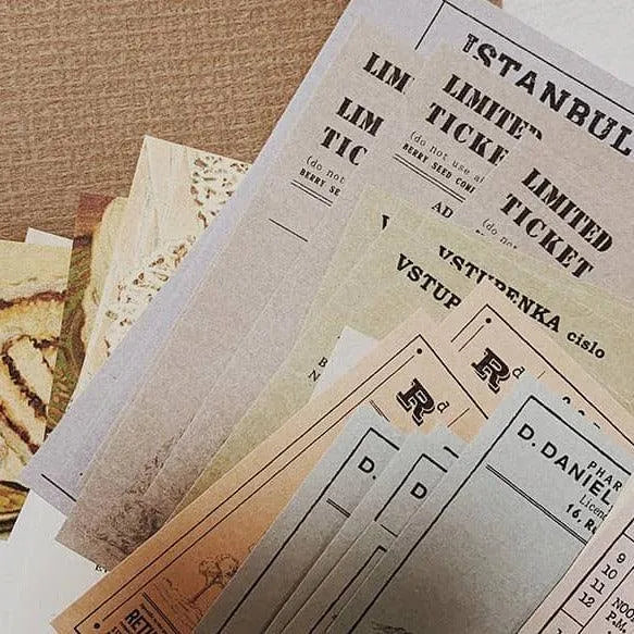 Retro note memo pack B for Journaling & Scrapbooking - PaperWrld