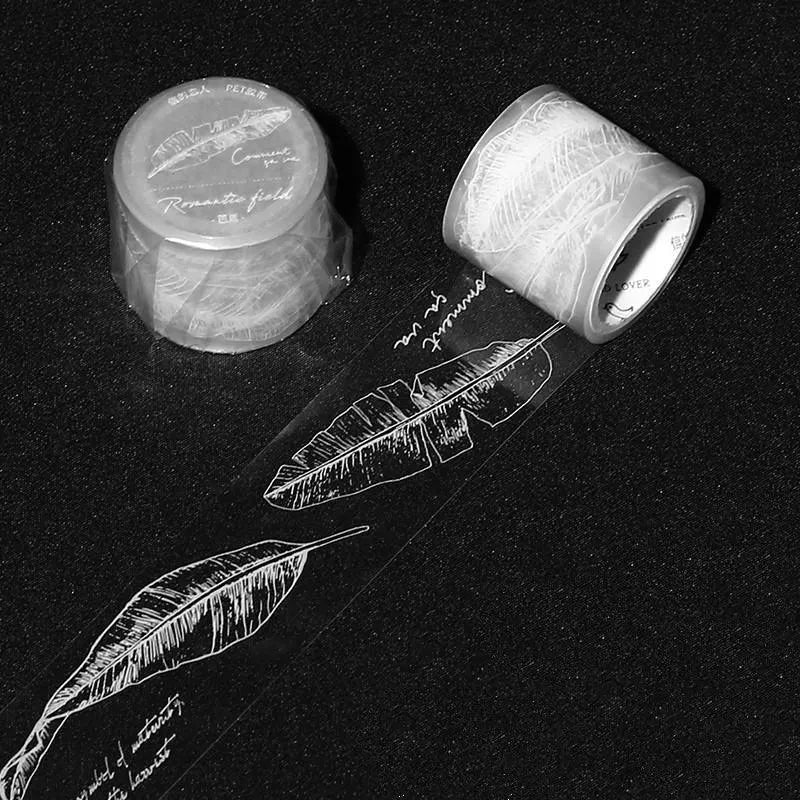 Butterfly, Leaves, and Feathers Transparent PET Washi Tape for Journaling & Scrapbooking - PaperWrld