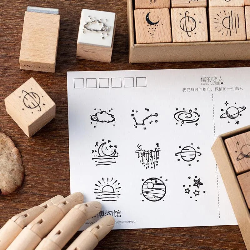 Sky Set of Wooden Stamps for Journaling & Scrapbooking - PaperWrld