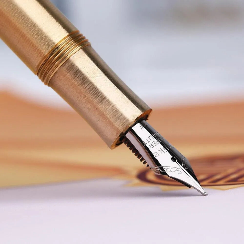 Calligraphy Pen Gold & Brown for Journaling & Scrapbooking - PaperWrld