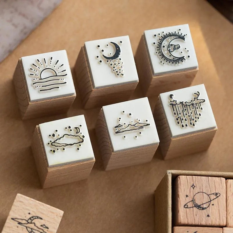 Sky Set of Wooden Stamps for Journaling & Scrapbooking - PaperWrld