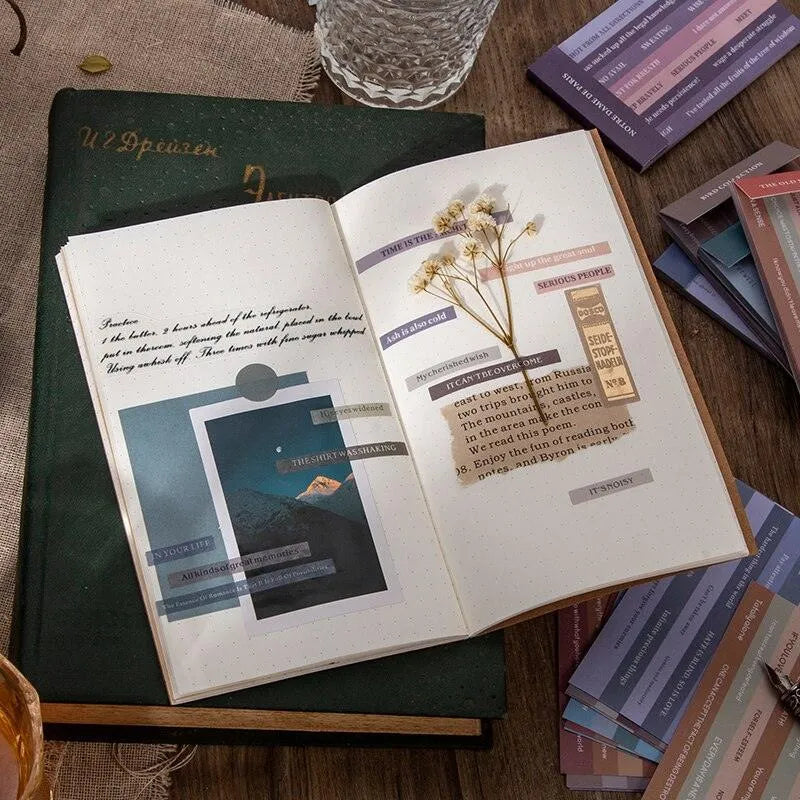 English Library Mini Book Adhesive Stickers for Journaling & Scrapbooking - PaperWrld