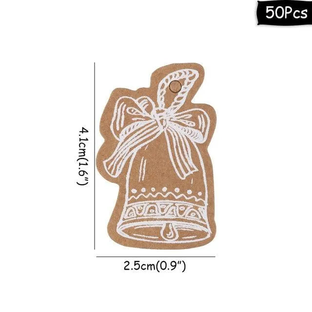 50pcs Christmas Paper Gift Tags for Journaling & Scrapbooking - PaperWrld
