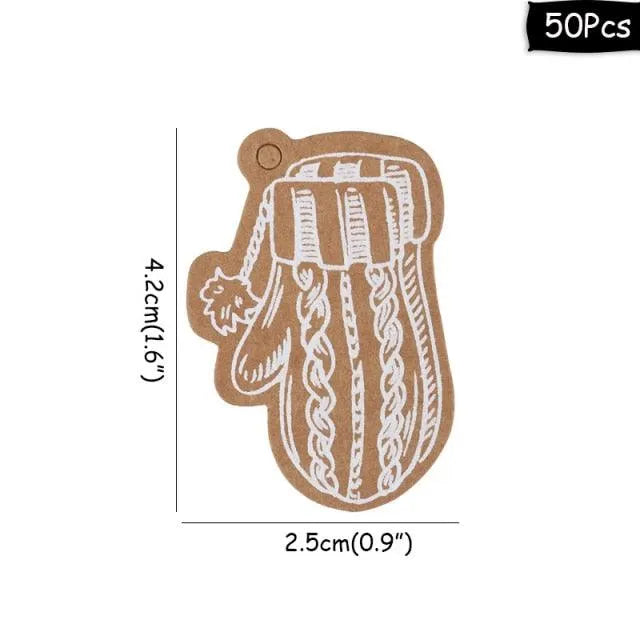50pcs Christmas Paper Gift Tags for Journaling & Scrapbooking - PaperWrld