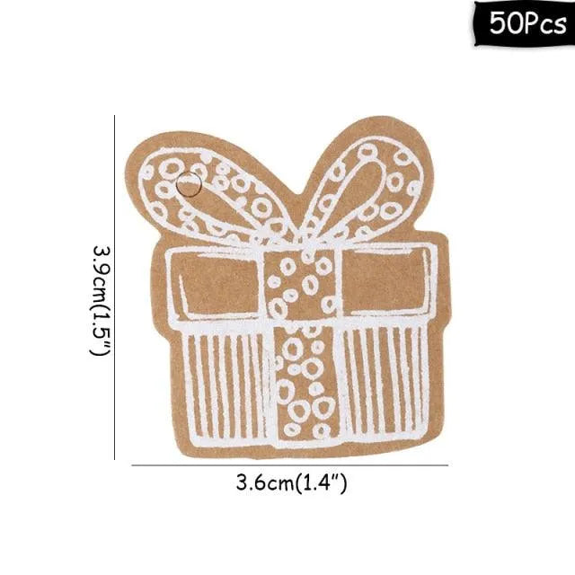 50pcs Christmas Paper Gift Tags for Journaling & Scrapbooking - PaperWrld