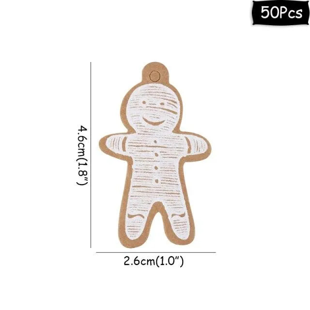 50pcs Christmas Paper Gift Tags for Journaling & Scrapbooking - PaperWrld