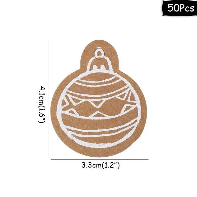 50pcs Christmas Paper Gift Tags for Journaling & Scrapbooking - PaperWrld