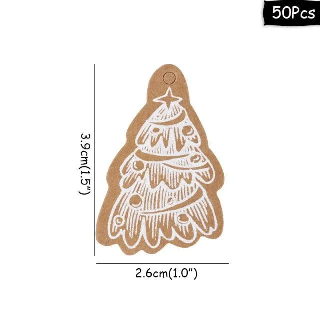 50pcs Christmas Paper Gift Tags for Journaling & Scrapbooking - PaperWrld