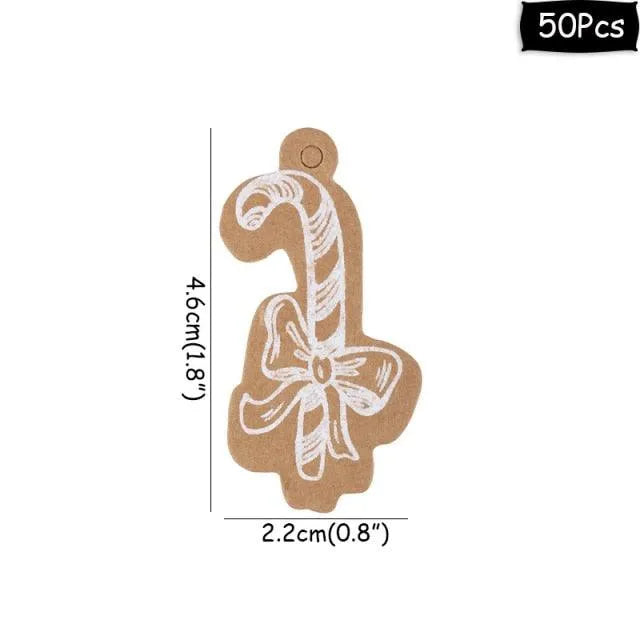 50pcs Christmas Paper Gift Tags for Journaling & Scrapbooking - PaperWrld