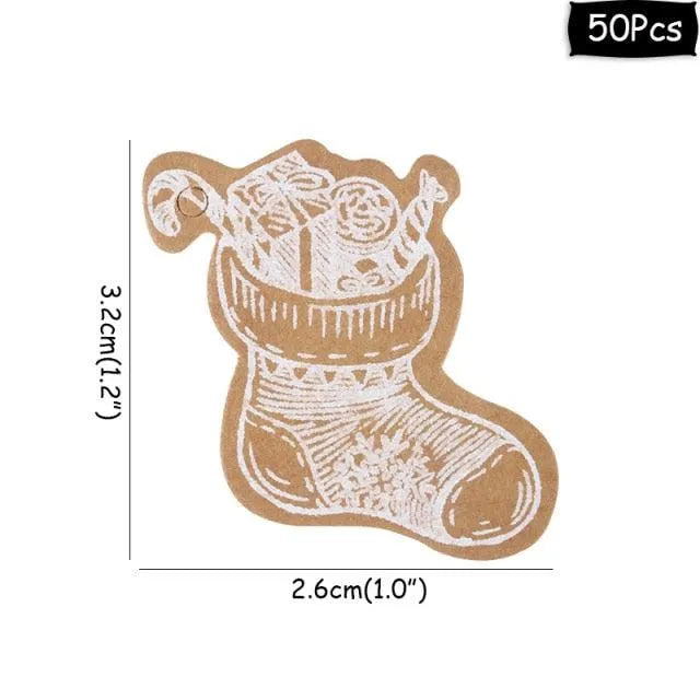 50pcs Christmas Paper Gift Tags for Journaling & Scrapbooking - PaperWrld