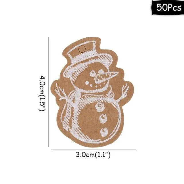 50pcs Christmas Paper Gift Tags for Journaling & Scrapbooking - PaperWrld