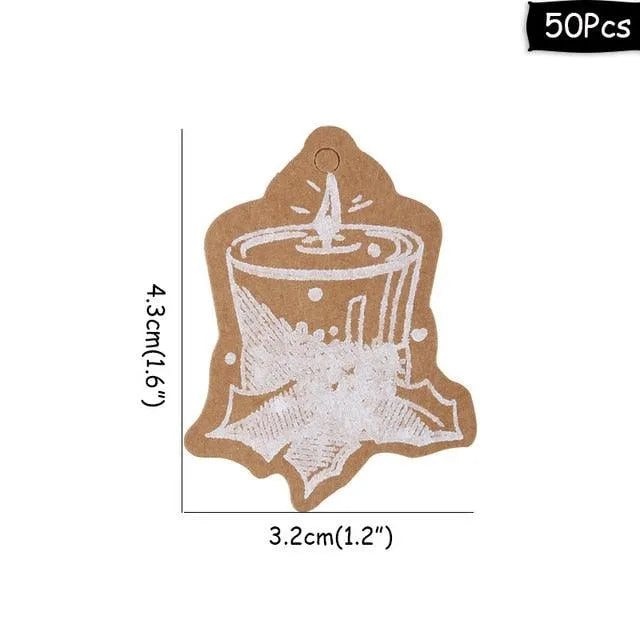 50pcs Christmas Paper Gift Tags for Journaling & Scrapbooking - PaperWrld