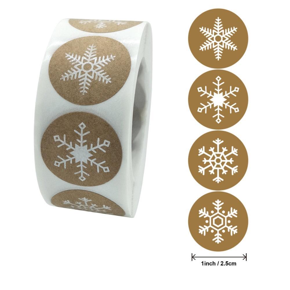 Snowflake Round Stickers - PaperWrld