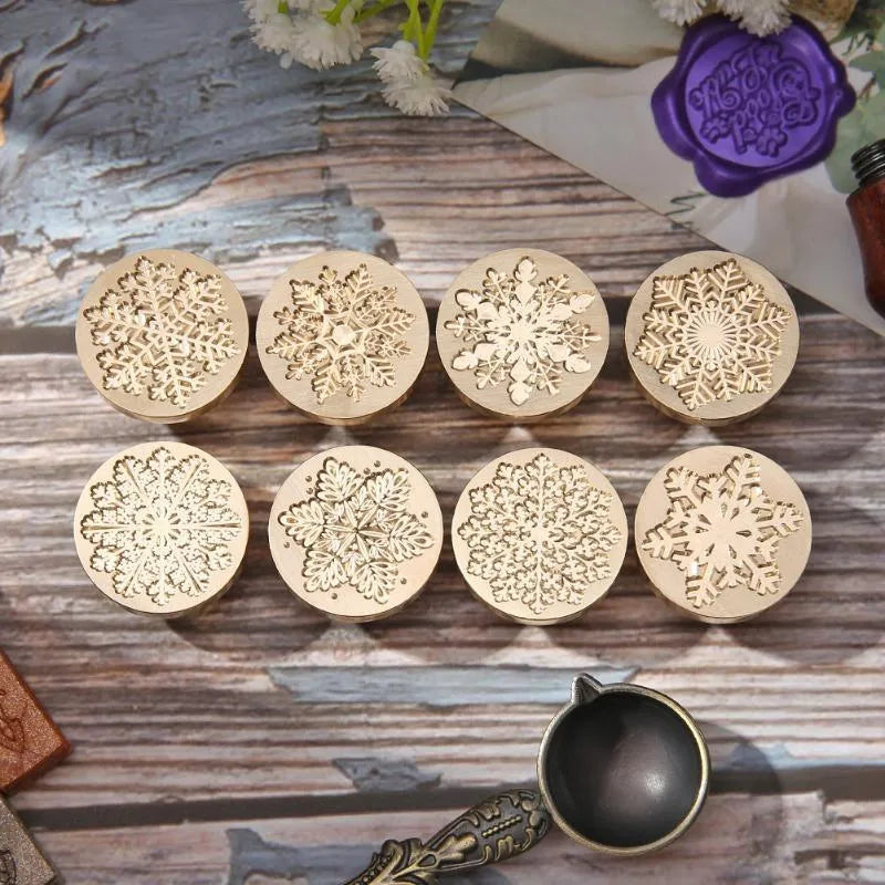 Retro Snowflake Wax Seal Stamp for Journaling & Scrapbooking - PaperWrld